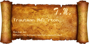 Trautman Márton névjegykártya