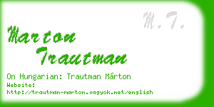 marton trautman business card