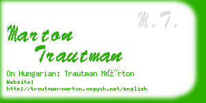 marton trautman business card